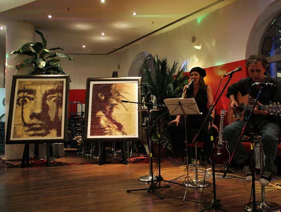 Portät von Salvador Dali in der Ausstellung von Johannes Cordes im Kino Metropolis, Frankfurt